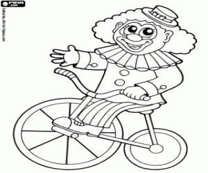 malvorlagen Clown auf einem Fahrrad ausmalbilder