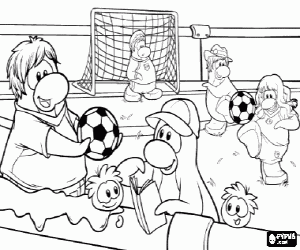 malvorlagen Club Penguin Pinguine Fussball ausmalbilder