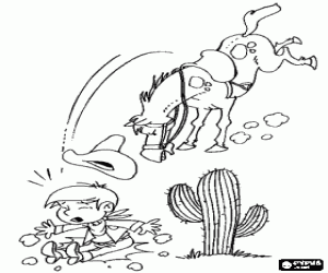 malvorlagen Der Cowboy ist vom Pferd gefallen. ausmalbilder