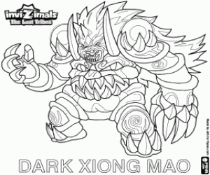 malvorlagen Dark Xiong Mao, Invizimals DVS ausmalbilder