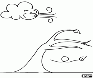 malvorlagen Der starke wind treffern einen baum ausmalbilder