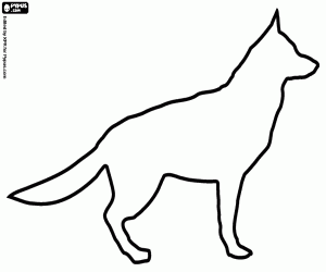 malvorlagen Deutscher Schäferhund, die Silhouette ausmalbilder