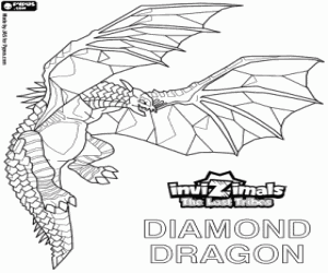 malvorlagen Diamond Dragon, Invizimals DVS ausmalbilder