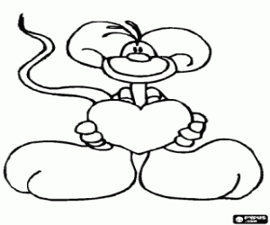 malvorlagen Diddle mit einem großen Herzen ausmalbilder