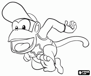 malvorlagen Diddy Kong, ein Schimpanse ausmalbilder