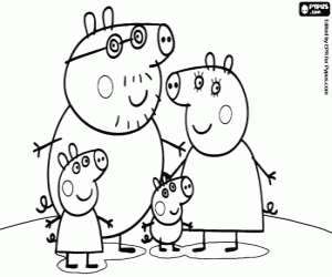malvorlagen Die Familie von Peppa Pig ausmalbilder