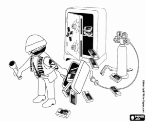 malvorlagen Ein Dieb in Aktion, Playmobil ausmalbilder