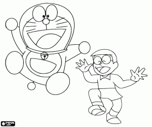 malvorlagen Doraemon und Nobita,die Protagonisten ausmalbilder