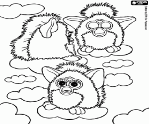 malvorlagen Drei Furbys auf den Wolken ausmalbilder