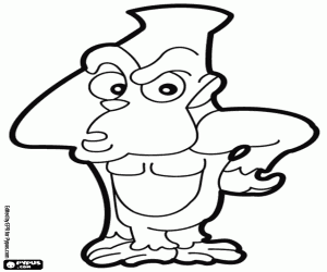 malvorlagen Die durchdachte Gorilla, die Zahl 4 ausmalbilder