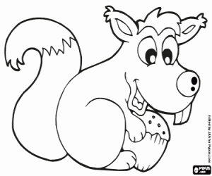 malvorlagen Eichhörnchen und eine Eichel ausmalbilder