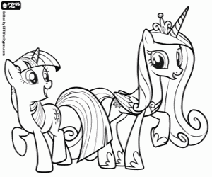malvorlagen Einhorn-Ponys Twilight und Cadance ausmalbilder