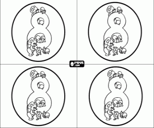 malvorlagen Einladungen für acht Jahre party ausmalbilder