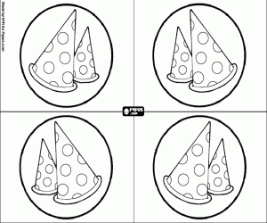 malvorlagen Einladungen mit Partyhüte ausmalbilder