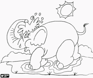 malvorlagen Der Elefant-Dusche ausmalbilder