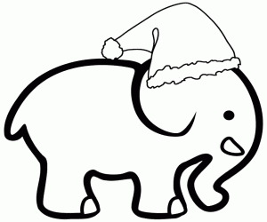 malvorlagen Ein Elefant mit Weihnachtshut ausmalbilder
