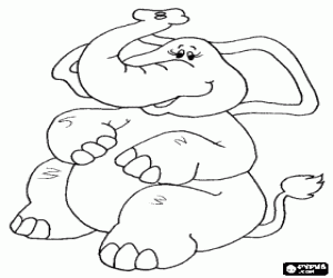 malvorlagen Elefanten sitzen auf dem Boden ausmalbilder