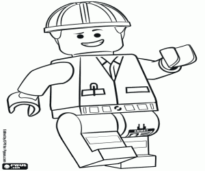 malvorlagen Emmet mit Helm, Lego-Charakter ausmalbilder