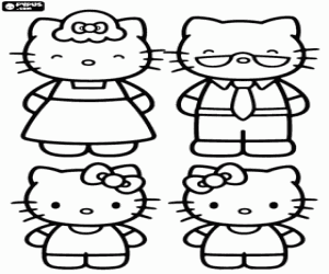 malvorlagen Die Familie von Hello Kitty ausmalbilder