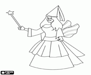 malvorlagen Fee mit einem langen Kleid ausmalbilder