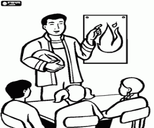 malvorlagen Feuerwehrmann mit Kindern der Schule ausmalbilder