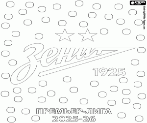 malvorlagen FK Zenit, Meister 2025-2026 ausmalbilder