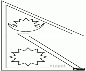 malvorlagen Flagge von Nepal ausmalbilder