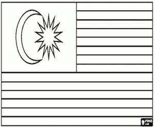 malvorlagen Flagge von Malaysia oder Malaysien ausmalbilder