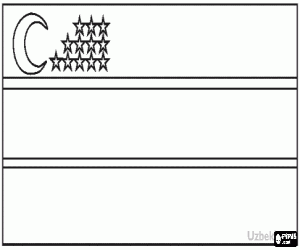 malvorlagen Flagge von Usbekistan ausmalbilder