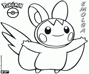 malvorlagen Ein fliegendes Pokémon, Emolga ausmalbilder