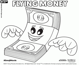 malvorlagen Flying Money, ein Emoji aus Film ausmalbilder