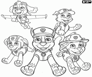 malvorlagen Fünf der Hunde Paw Patrol ausmalbilder