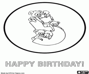 malvorlagen Fünften Geburtstag und fünf Tiere ausmalbilder