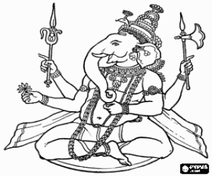 malvorlagen Ganesha, ein Gott des Hinduismus ausmalbilder