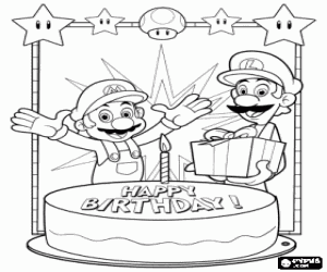 malvorlagen Geburtstag mit Mario und Luigi ausmalbilder