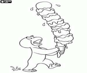 malvorlagen George der Affe mit einer Eis-Creme ausmalbilder