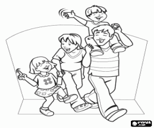 malvorlagen Eine glückliche Familie am Vatertag ausmalbilder