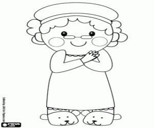 malvorlagen Die Großmutter mit Schlaf-Kleidung ausmalbilder