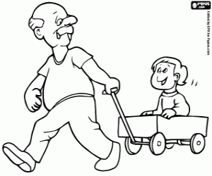 malvorlagen Der Großvater mit seinem Enkel spielen ausmalbilder
