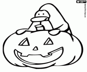 malvorlagen Halloween-Party von Club Penguin ausmalbilder