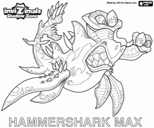 malvorlagen Hammershark, Invizimals Schattenzone ausmalbilder