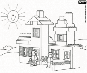 malvorlagen Ein Haus mit einem Garten von Lego ausmalbilder