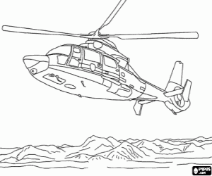 malvorlagen Helikopterflug über die Berge ausmalbilder