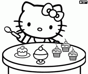 malvorlagen Hello Kitty und die cupcakes ausmalbilder