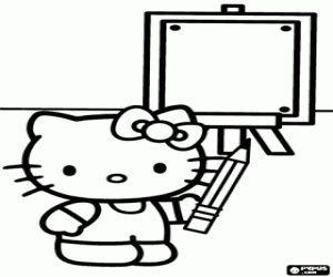 malvorlagen Hello Kitty Kätzchen in der Schule ausmalbilder