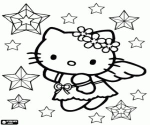 malvorlagen Hello Kitty, Weihnachtsengel ausmalbilder