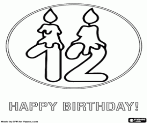 malvorlagen Herzlich Glückwunsch für zwölf Jahre ausmalbilder
