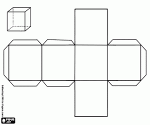 malvorlagen Hexaeder, sechsseitige Polyeder ausmalbilder