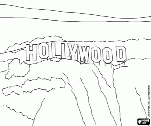 malvorlagen Hollywood-Buchstaben in L.A. Hügel ausmalbilder