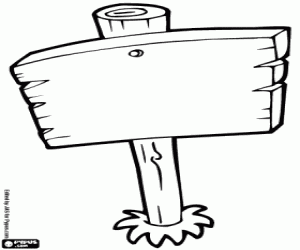 malvorlagen Ein Holzschild ausmalbilder